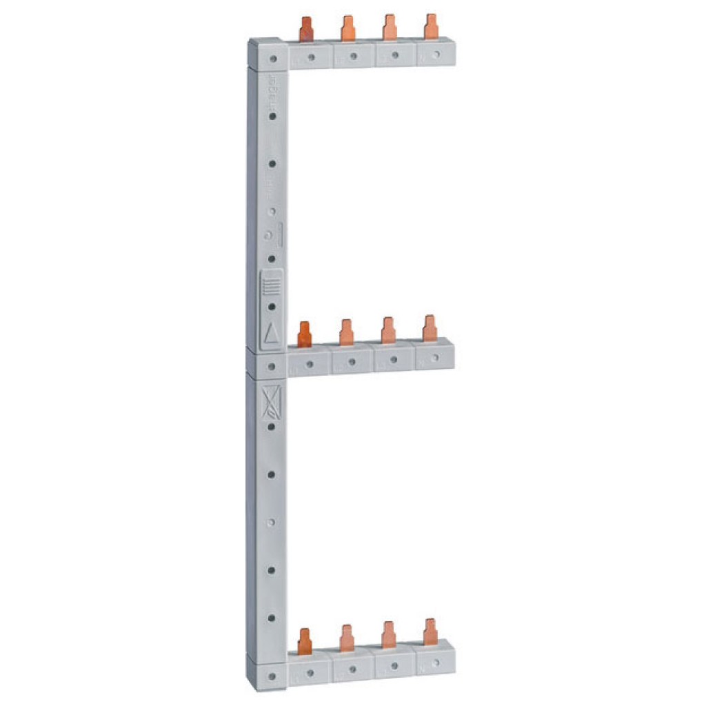Hager Phasenschiene 4-polig, 3-reihig 125mm, links/rechts (sym.)  vertikal KCF668S