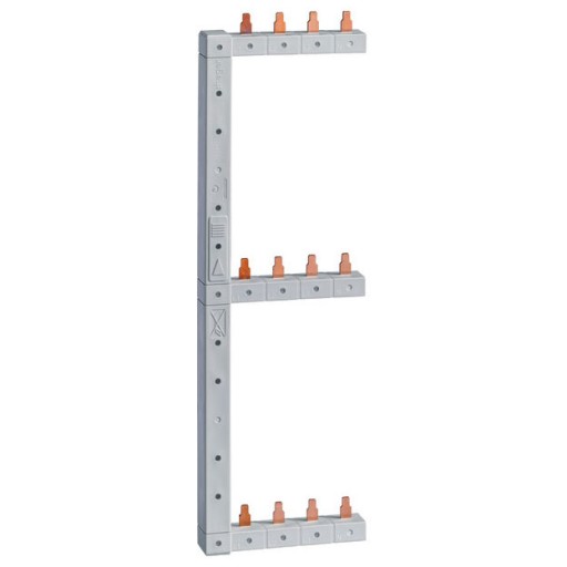 Hager Phasenschiene 4-polig, 3-reihig 125mm, links/rechts (sym.)  vertikal KCF668S