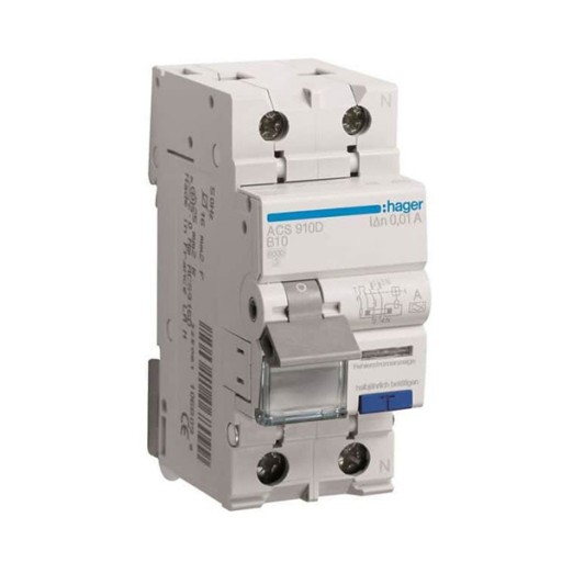  RCBO 1P+N B-10A 10mA  A Class ACS910D Hager