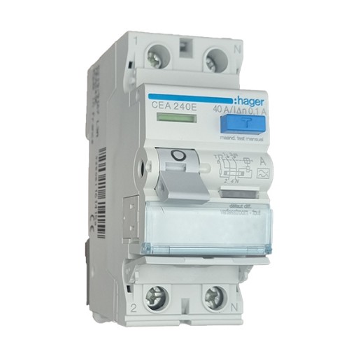 RCCB 2P 40A 100mA 6kA A Class CEA240E Hager 