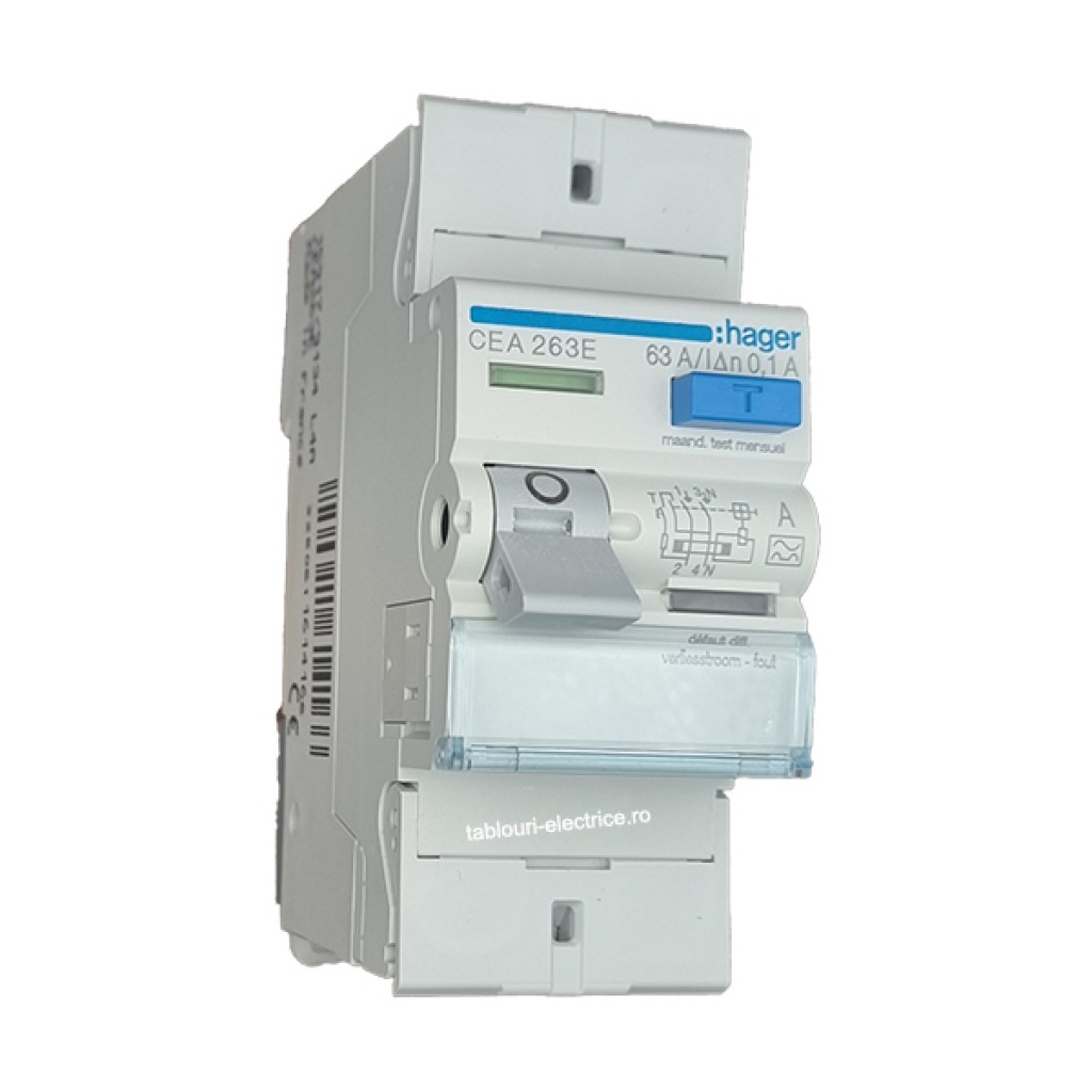 Hager CEA263E FI-Schutzschalter 2-polig 6kA 63A 100mA Typ A 