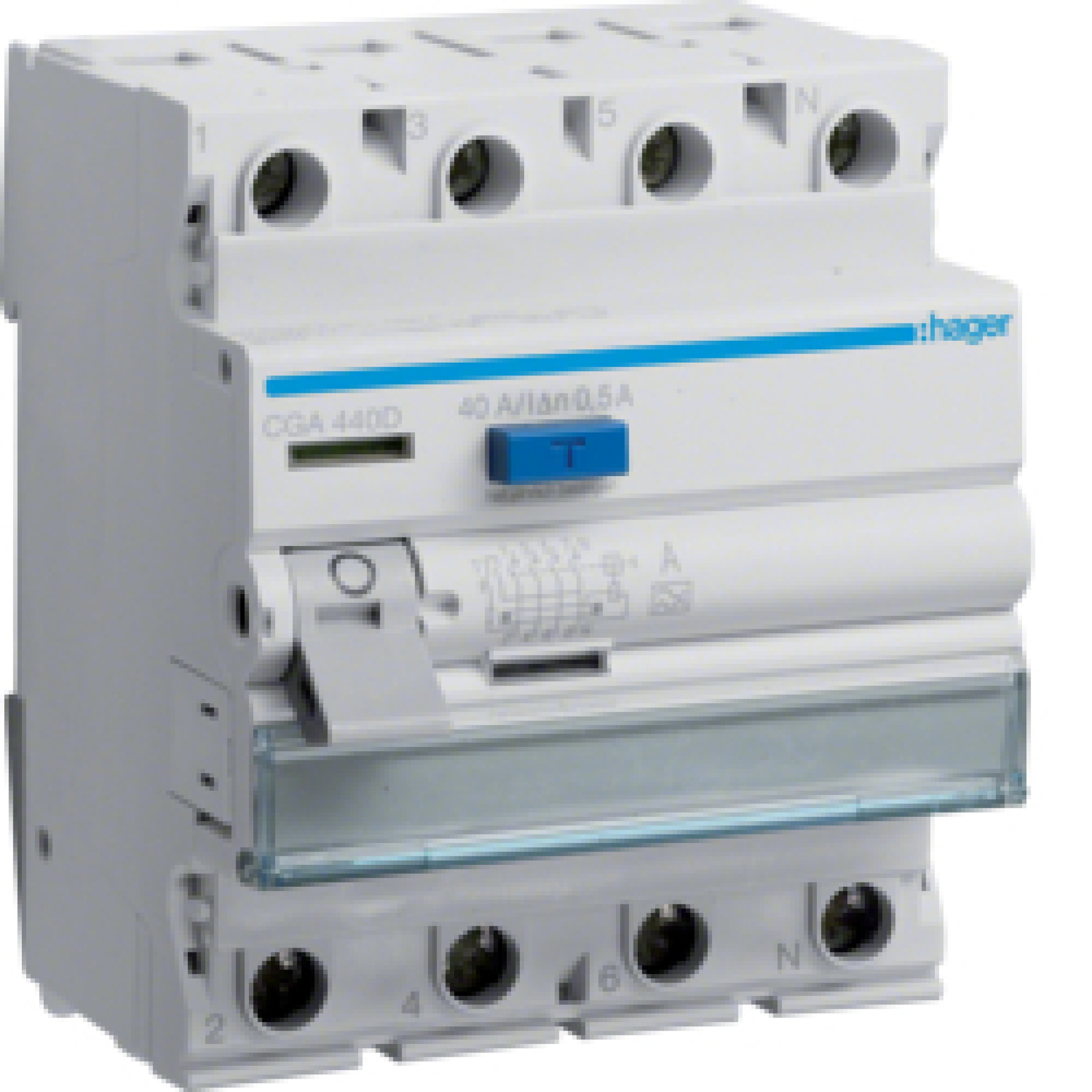 RCCB 4P 6kA 40A 500mA Type A CGA440D Hager