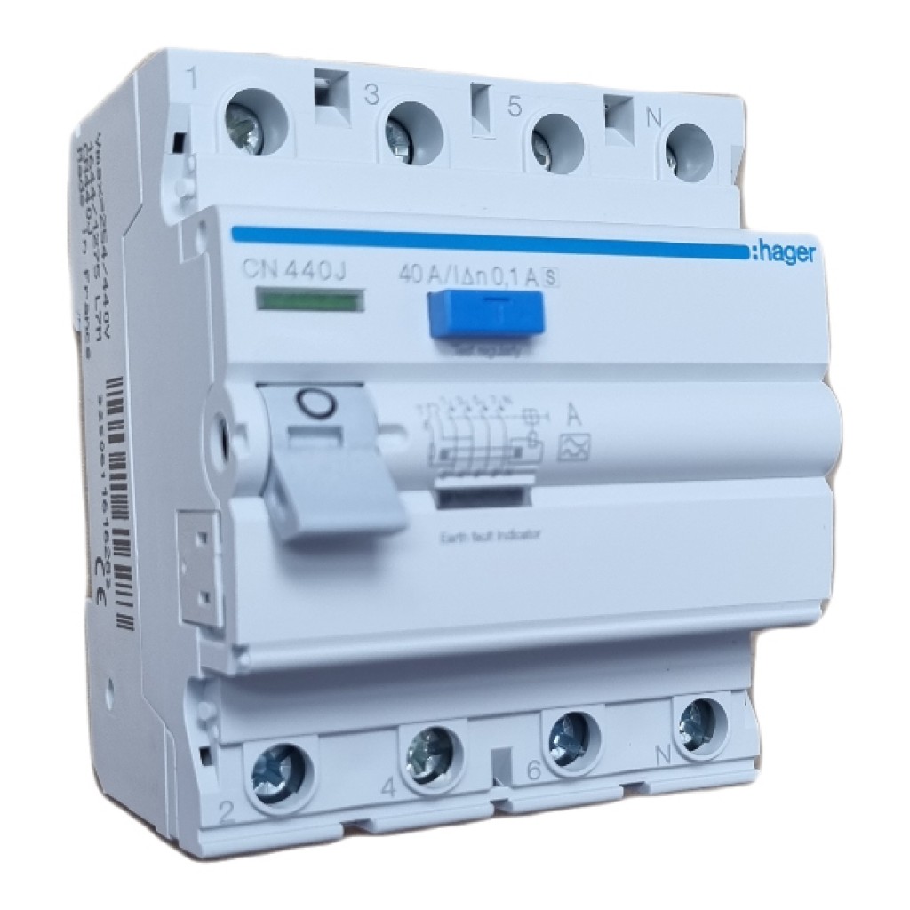 Hager CN440J FI-Schutzschalter 4-polig 6kA 40A 100mA Typ A Sel