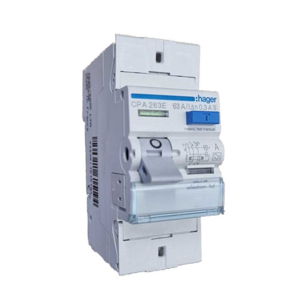Hager CPA263E FI-Schutzschalter 2-polig 6kA 63A 300mA Typ A Sel