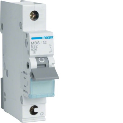 MCB 1P 6kA B-32A 1M QC MBS132 Hager