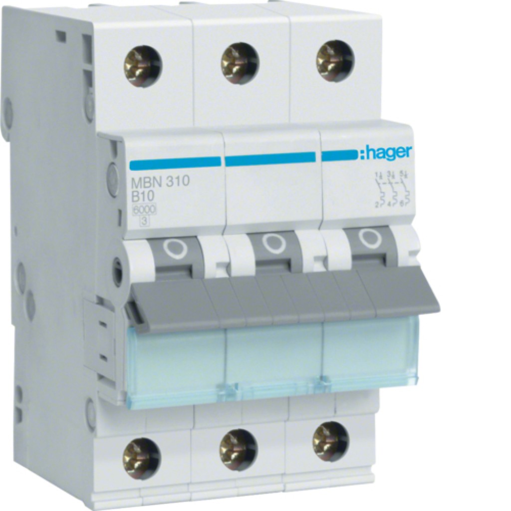 Hager MBN310 LS-Schalter 3 polig 6kA B-10A 3M 