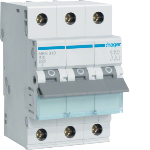 Hager MBN310 LS-Schalter 3 polig 6kA B-10A 3M 