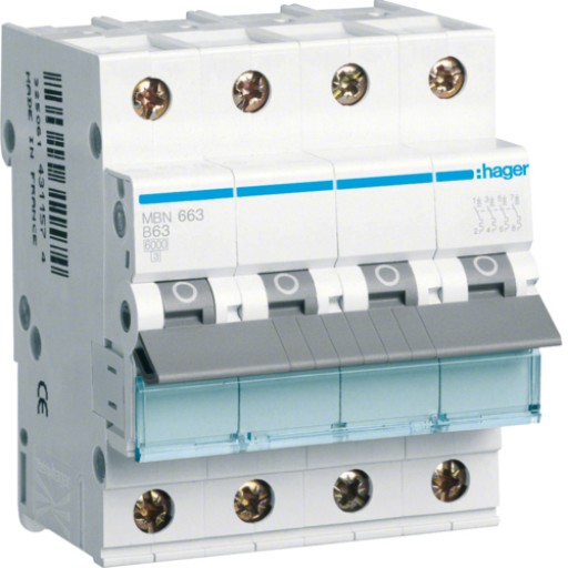 Hager MBN663 LS-Schalter 3P+N 6kA B-63A 4M 