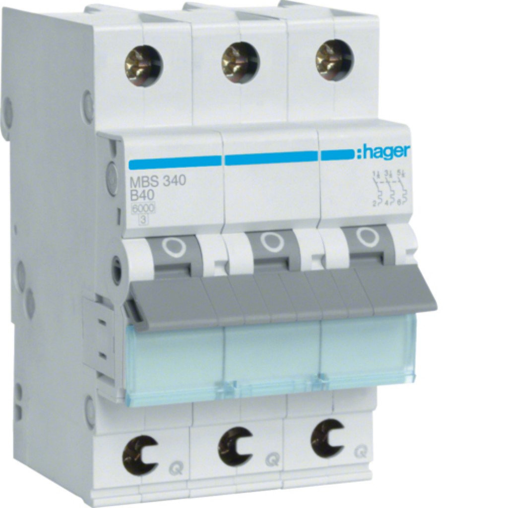Hager MBS340 LS-Schalter 3 polig 6kA B-40A 3M QC