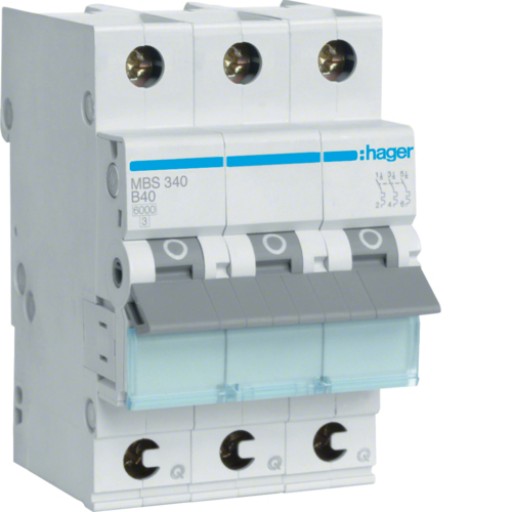 Hager MBS340 LS-Schalter 3 polig 6kA B-40A 3M QC