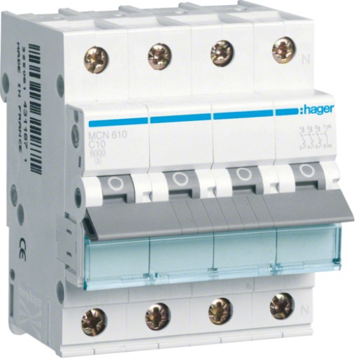 Hager MCN610 LS-Schalter 3P+N polig 6kA C-10A 4M 