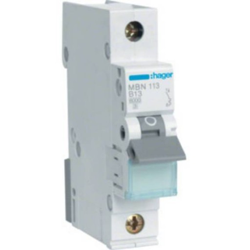 Hager MBN113 LS-Schalter 1polig 6kA B-13A 1M 