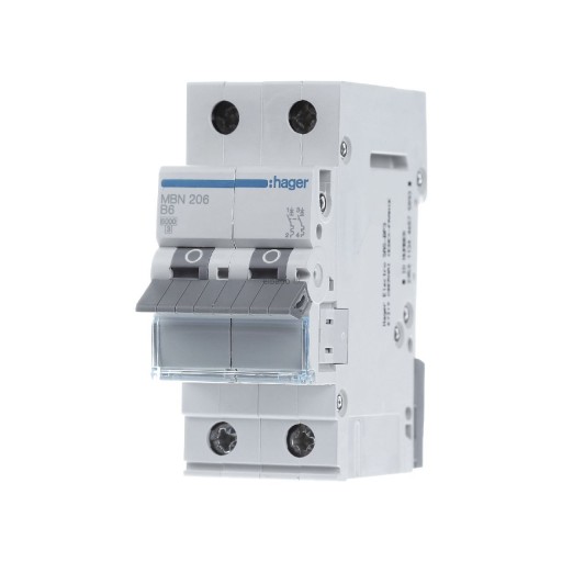 Hager MBN206 LS-Schalter 2 polig 6kA B-6A 2M 
