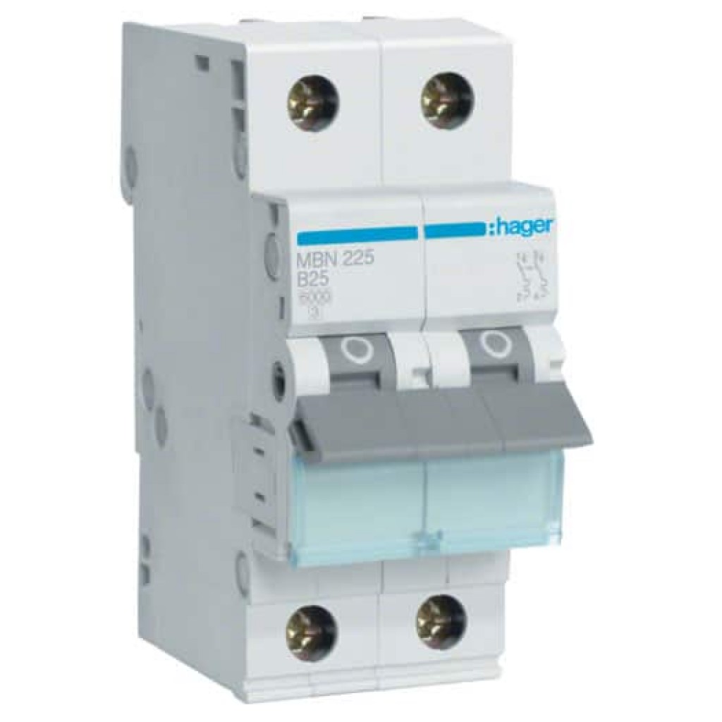 Hager MBN225 LS-Schalter 2 polig 6kA B-25A 2M 