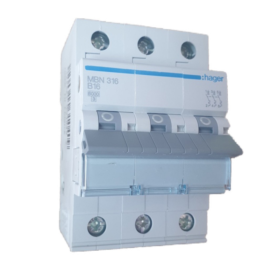 Hager MBN316 LS-Schalter 3 polig 6kA B-16A 3M 