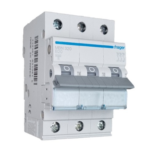 Hager MBN320 LS-Schalter 3 polig 6kA B-20A 3M 
