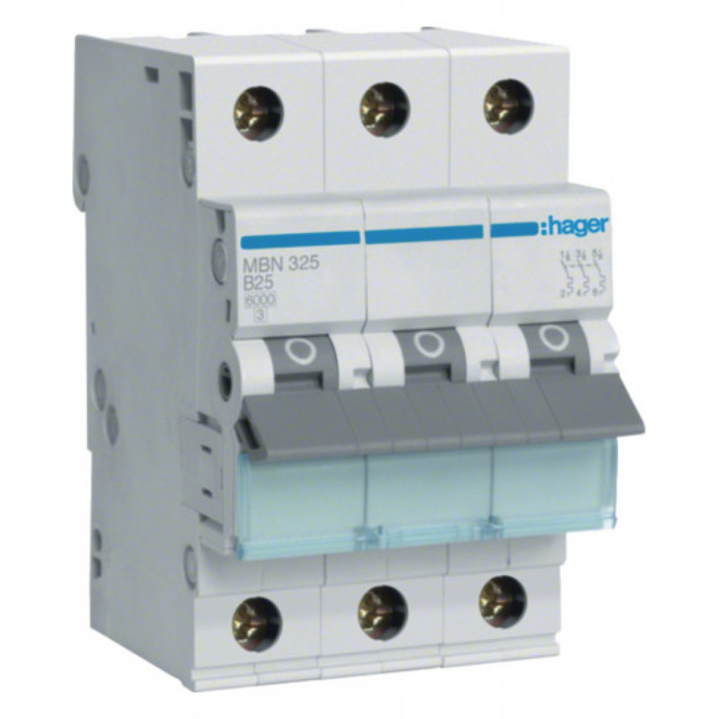 Hager MBN325 LS-Schalter 3 polig 6kA B-25A 3M 