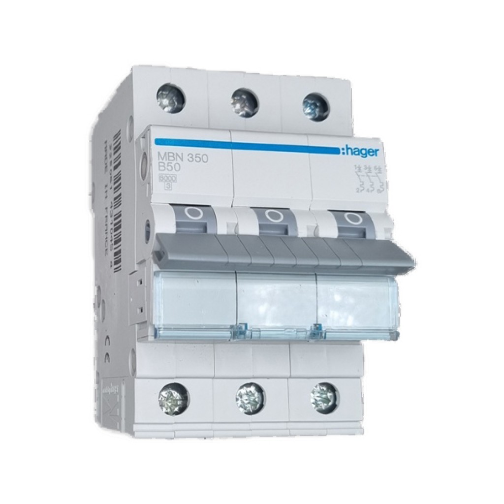 Hager MBN350 LS-Schalter 3 polig 6kA B-50A 3M 