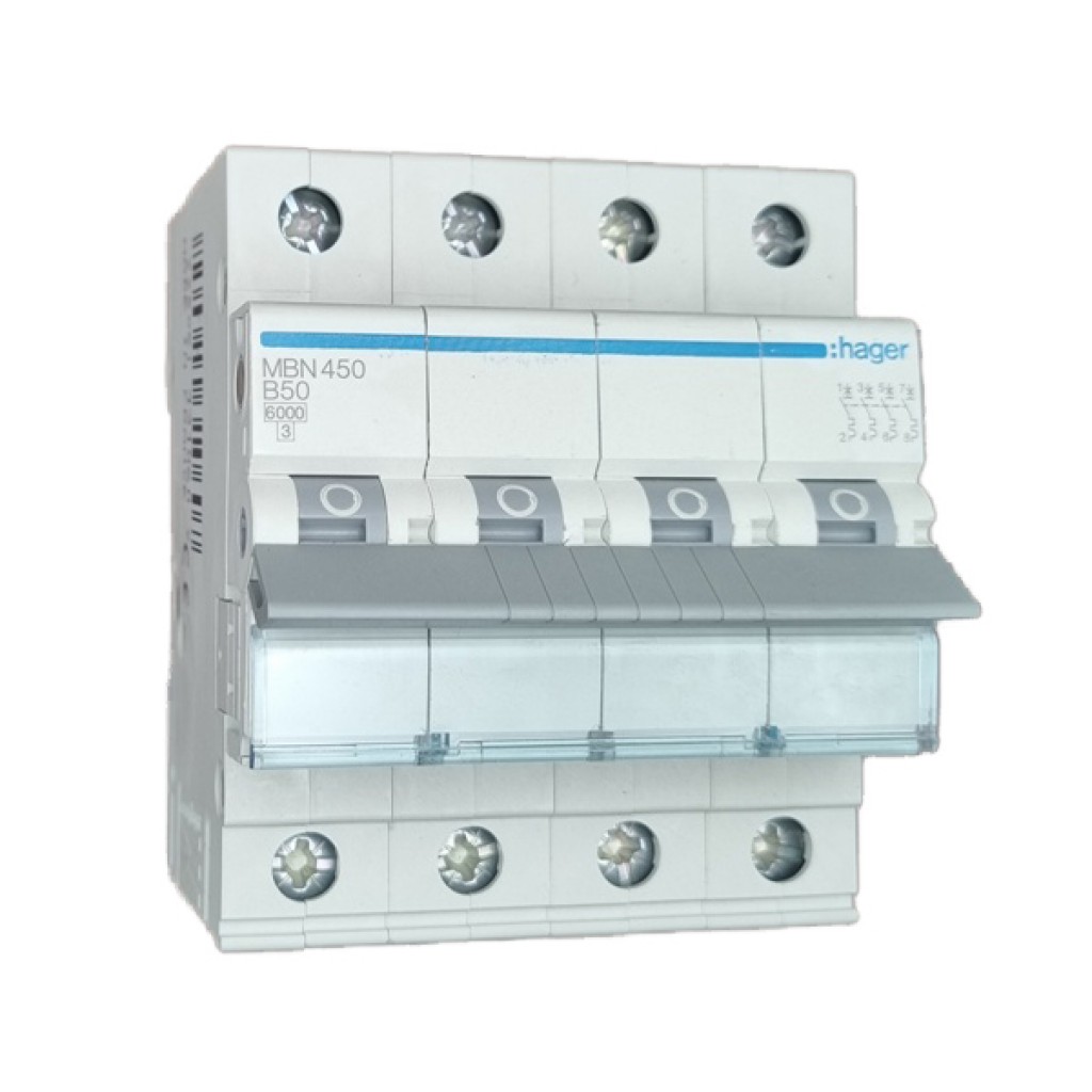 Hager MBN450 LS-Schalter 4 polig 6kA B-50A 4M