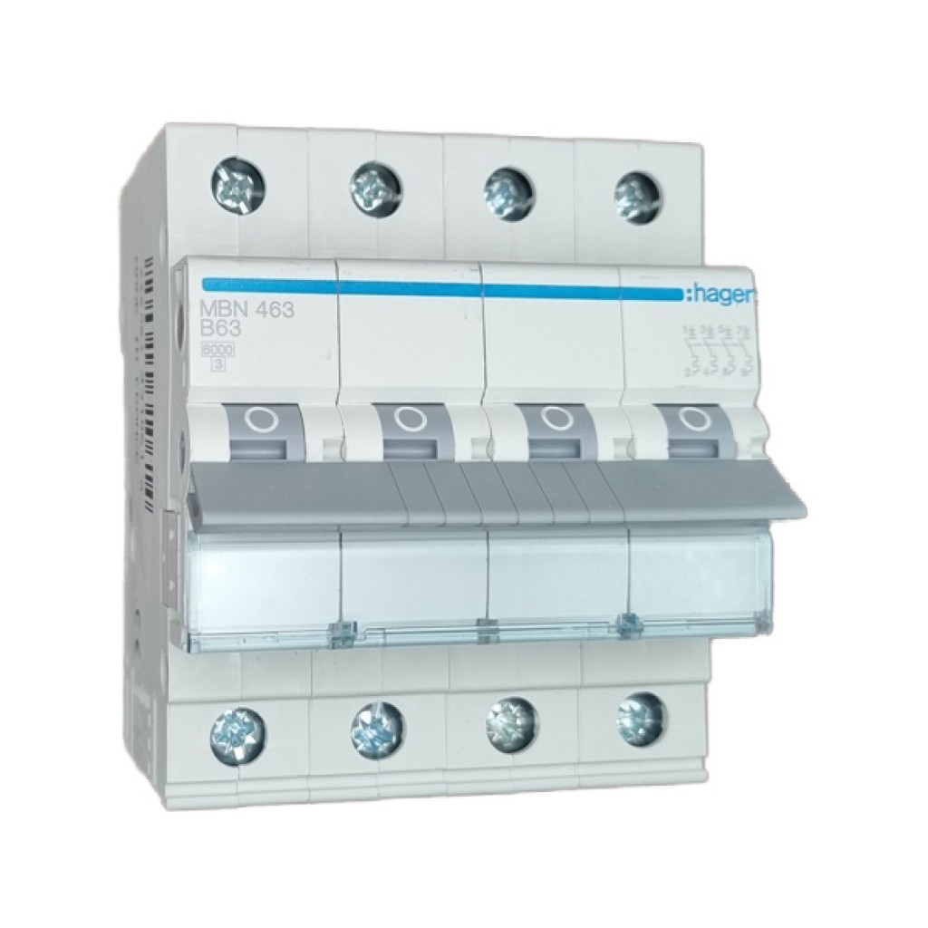 Hager MBN463 LS-Schalter 4 polig 6kA B-63A 4M
