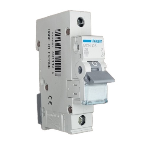 Hager MCN106 LS-Schalter 1 polig 6kA C-6A 1M 