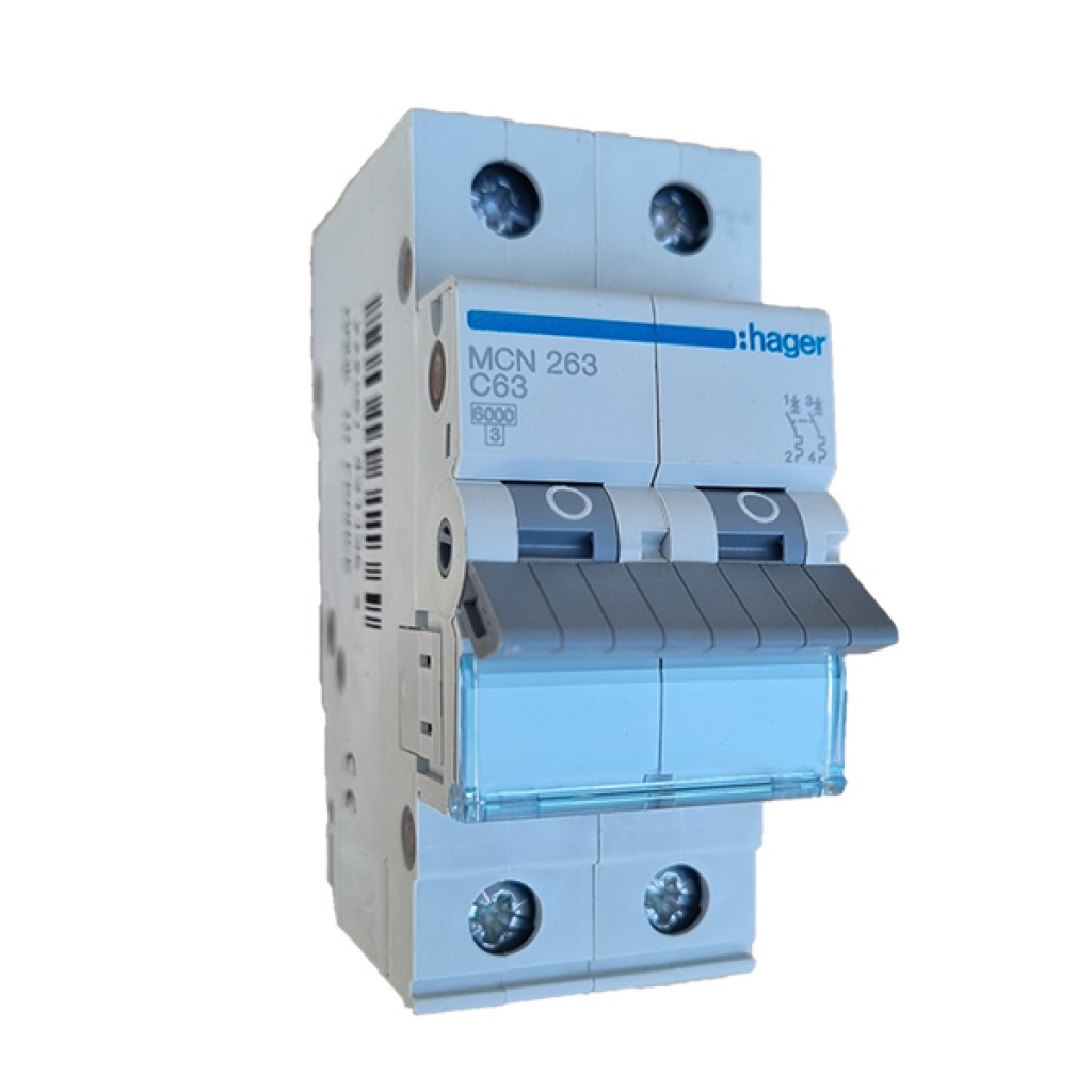 MCB 2P 6kA C-63 2M MCN263A Hager