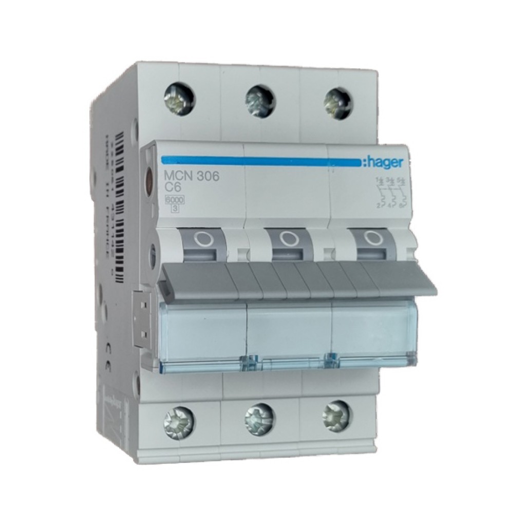 Hager MCN306 LS-Schalter 3 polig 6kA C-6A 3M 