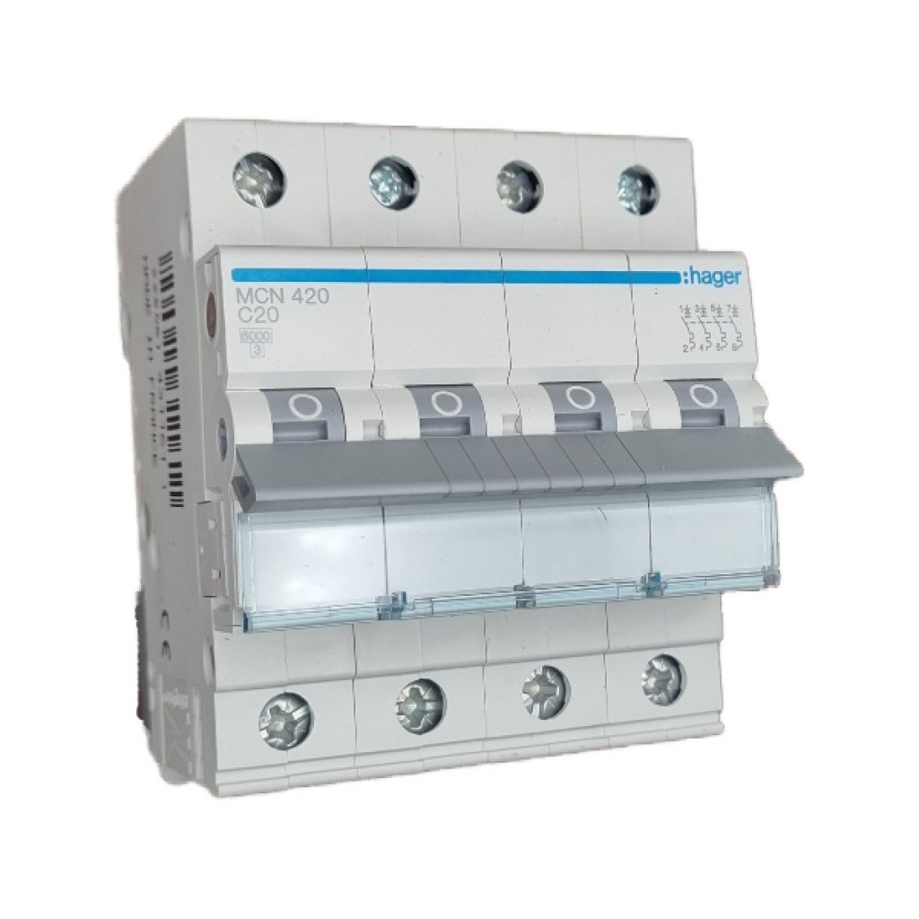 Hager MCN420 LS-Schalter 4 polig 6kA C-20A 4M 