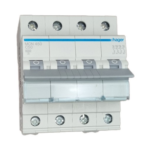 MCB 4P 6kA C-50 4M MCN450 Hager