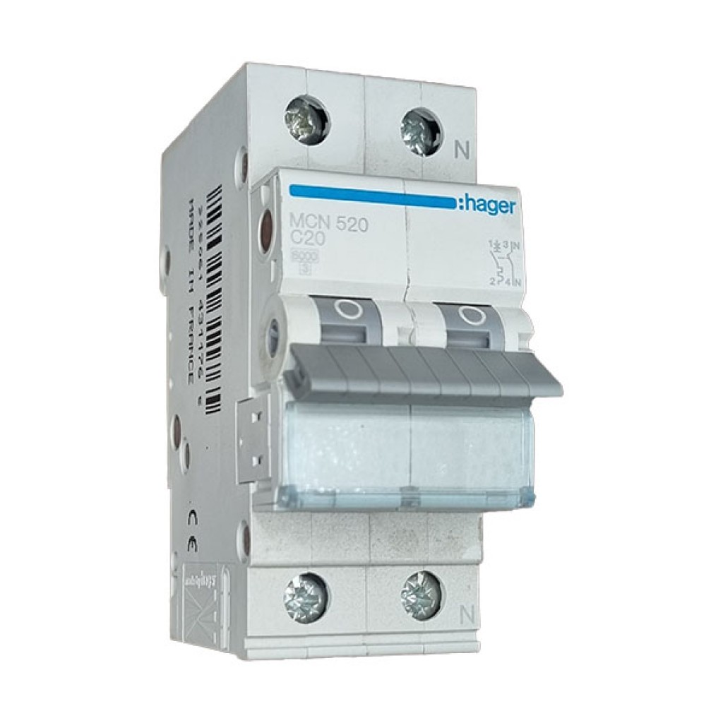 Hager MCN520 LS-Schalter 1P+N 6kA C-20A 2M