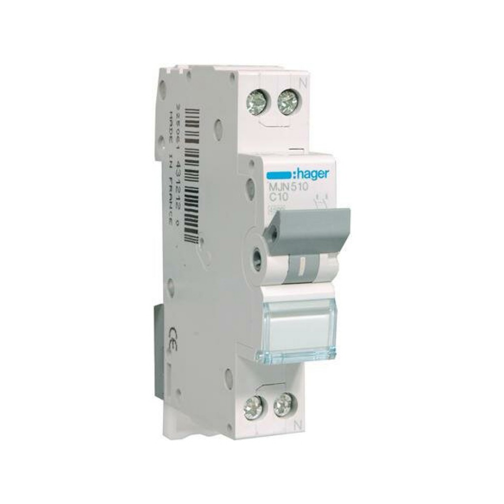 Hager MJN510 LS-Schalter 1P+N 4.5kA C-10A 1M 