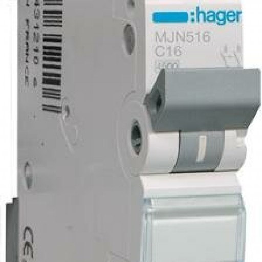 MCB 1P+N 4.5kA C-16A 1M MJN516 Hager