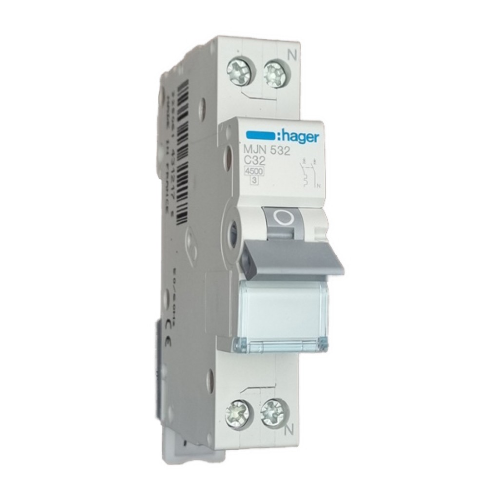 Hager MJN532 LS-Schalter 1P+N 4.5kA C-32A 1M 