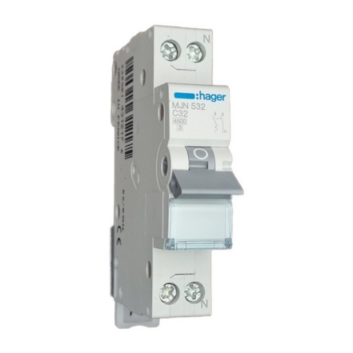 Hager MJN532 LS-Schalter 1P+N 4.5kA C-32A 1M 