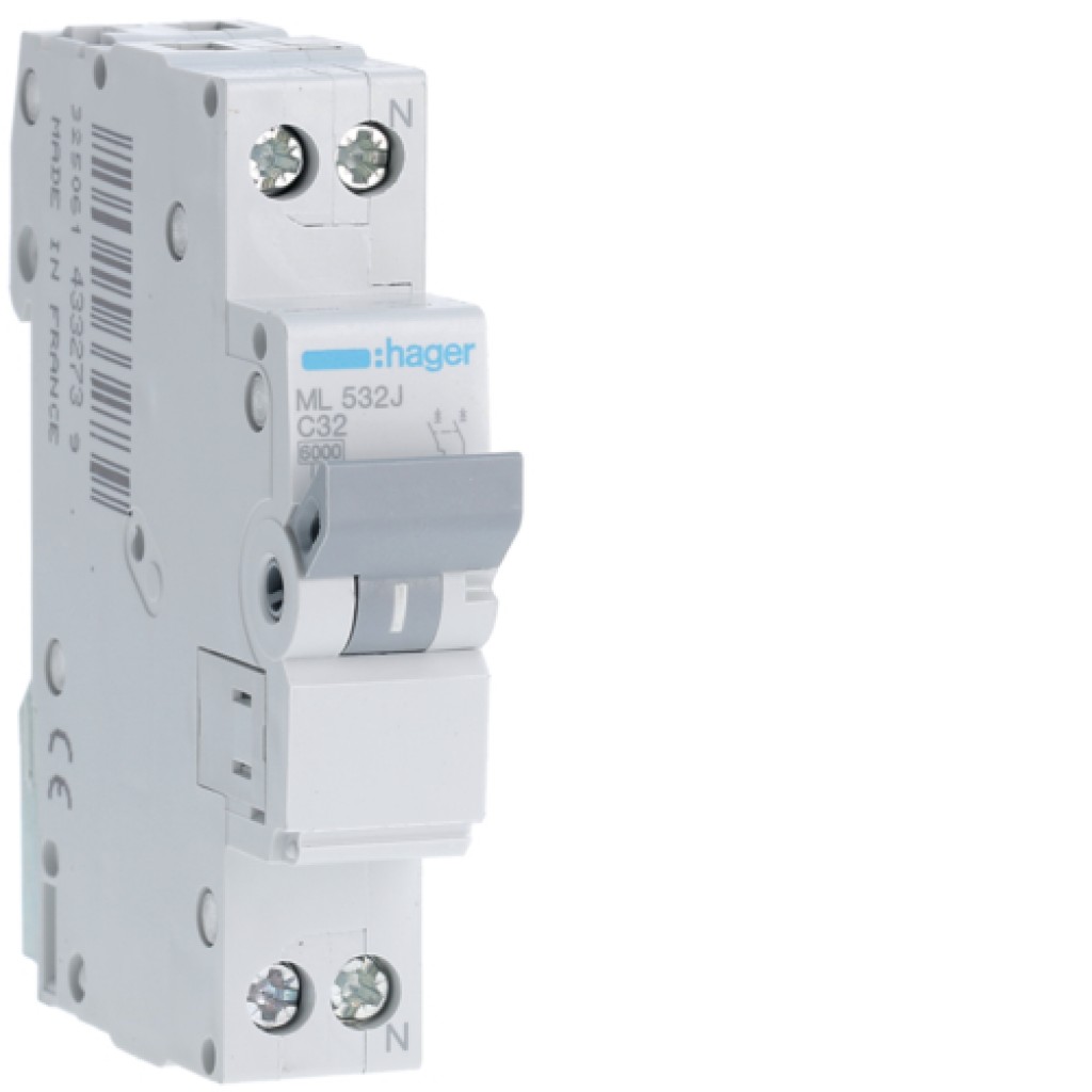 Hager ML532J LS-Schalter 1P+N 6kA C-32A 1M