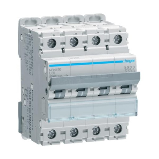 MCB 4P 10kA B-50A 4M NBN450 Hager