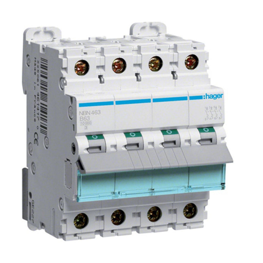 Hager NBN463 LS-Schalter 4 polig 10kA B-63A 4M 