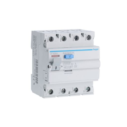 Hager CF425J FI-Schutzschalter 4-polig 6kA 25A 300mA Typ A 