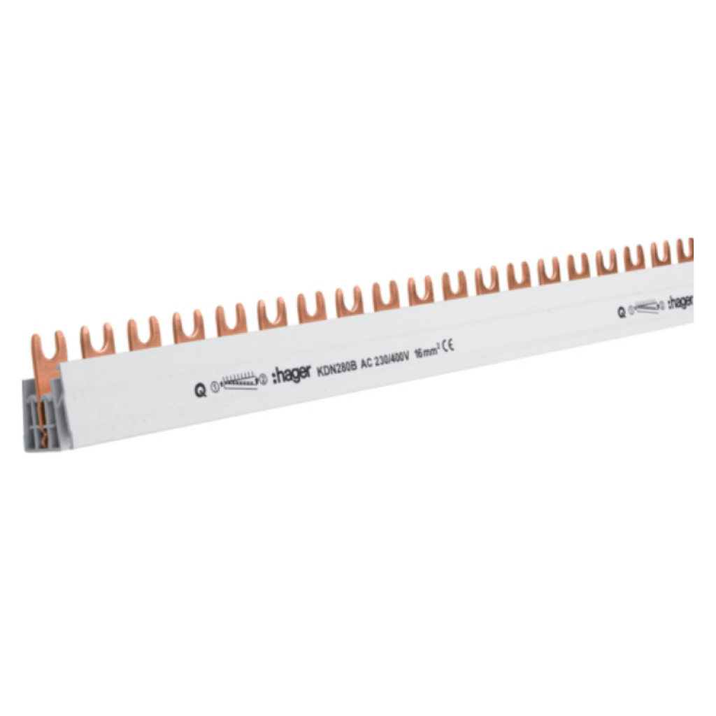Busbar 2P 63A fork 10mm² 57M KDN263B Hager
