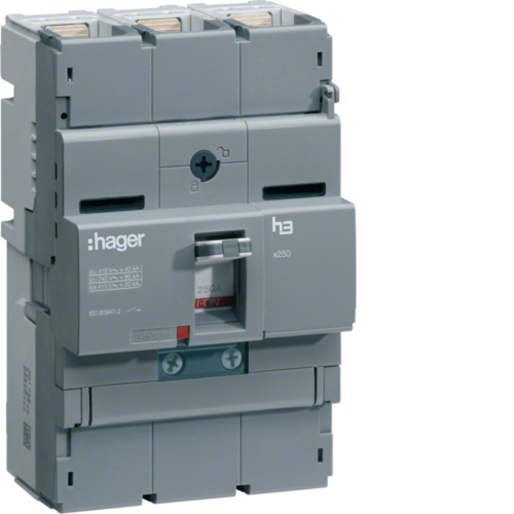 Moulded Case Circuit Breaker X250 3P 40kA 250A HNB250H Hager